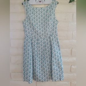 Pink Martini shell dress with V back and pockets